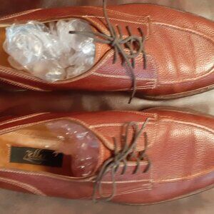 Mens Zelli Pebble Grain Italian leather lace-up dress shoes, 13M